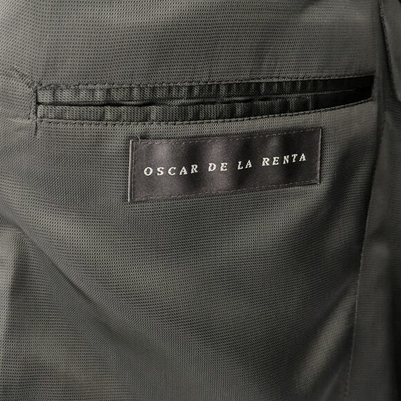 Oscar de la Renta Suit Jacket Gray 42L Cashmere - Picture 6 of 8